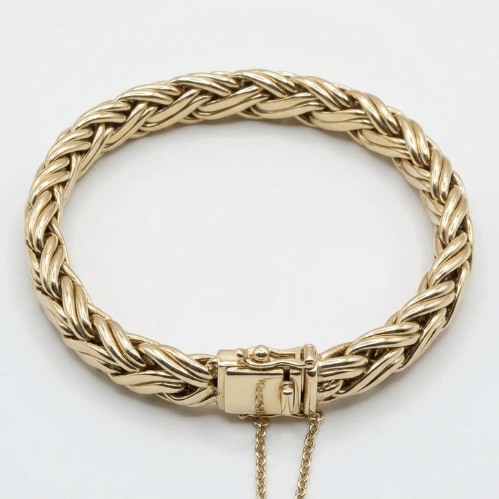 18K Gold Tiffany Russian Weave Byzantine Bracelet