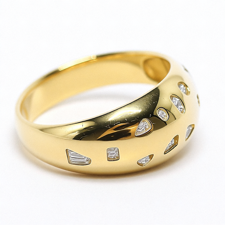 Gold Domed Firefly Bangle Bracelet - Estate Jewelry Priced Right