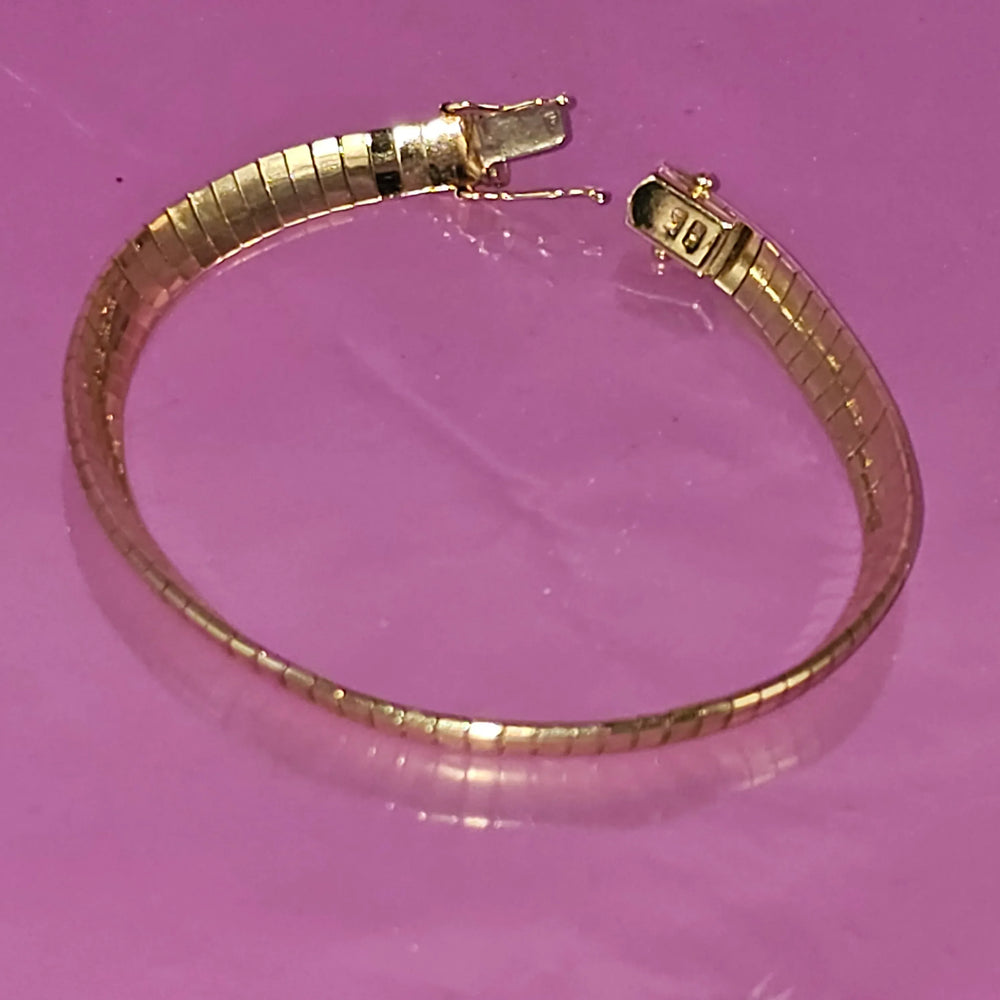 Yellow Gold Omega Snake Link Bracelet - Estate Jewelry Priced Right