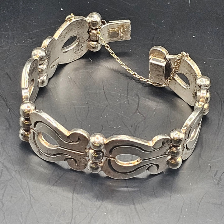 Chunky Harp Link Sterling Silver Bracelet