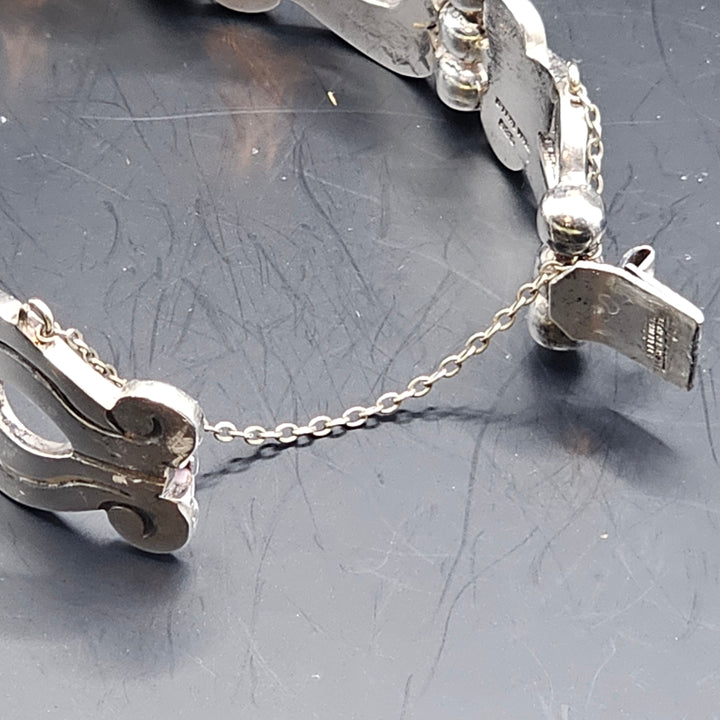 Chunky Harp Link Sterling Silver Bracelet