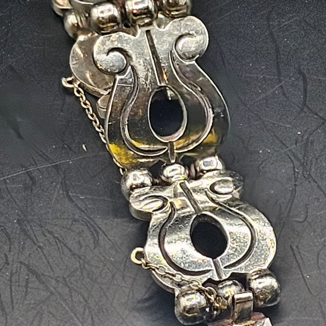 Chunky Harp Link Sterling Silver Bracelet