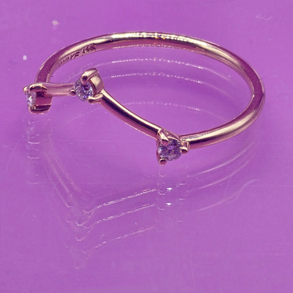 Authentic Gold WWake Three-Step Diamond Ring - Estate Jewelry Priced Right