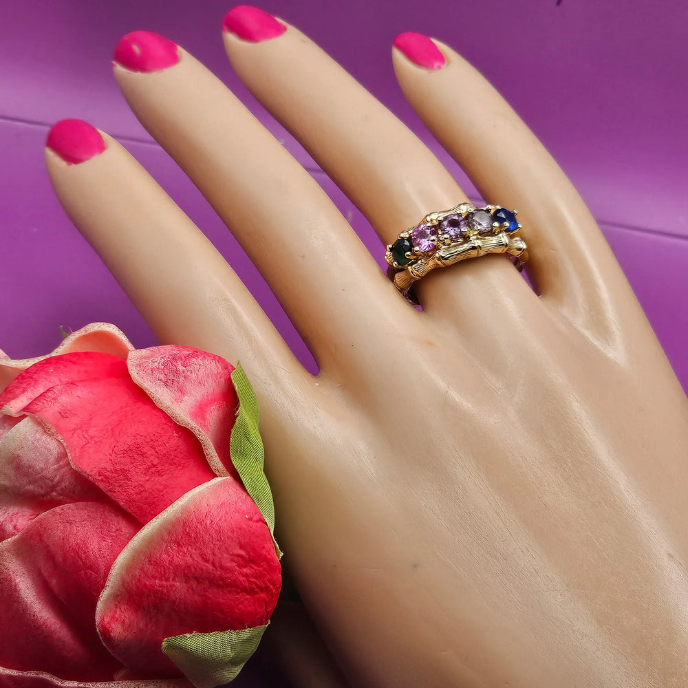 Multi-Gem Family Unity Ring - Estate Jewelry Priced Right