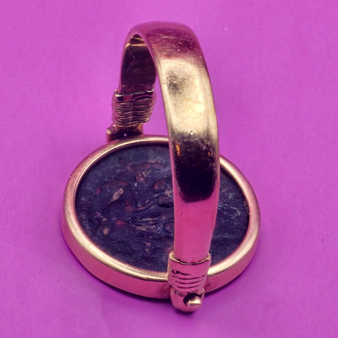14K Gold, Ancient Coin Swing Ring