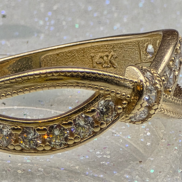 Gold & Pave Diamond Knotted Bow Ring