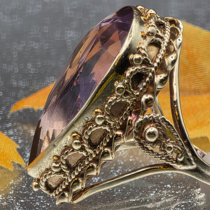 Gold, Large Amethyst Statement Ring
