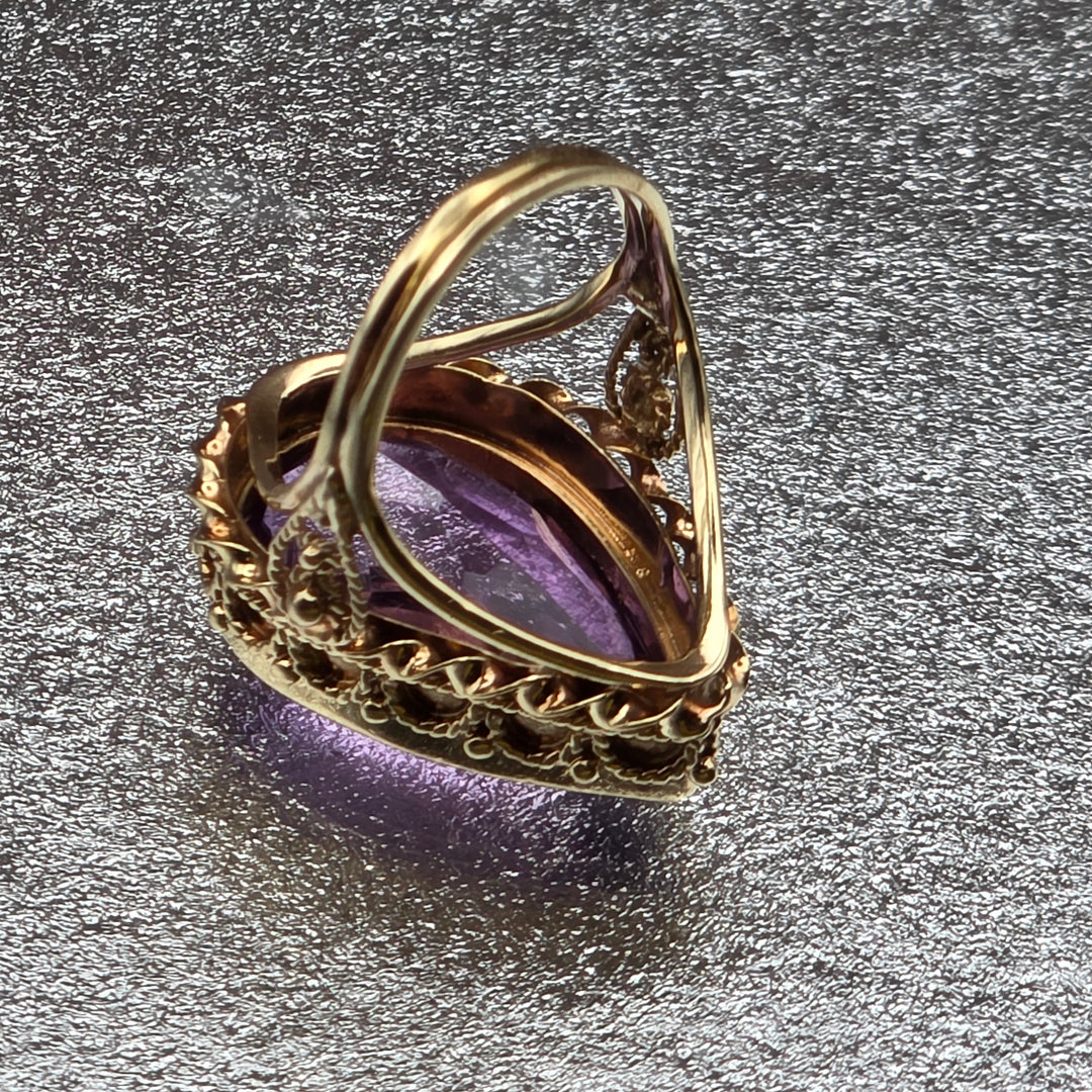 Gold, Large Amethyst Statement Ring