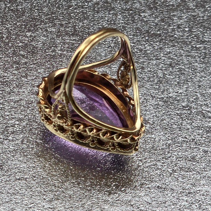 Gold, Large Amethyst Statement Ring
