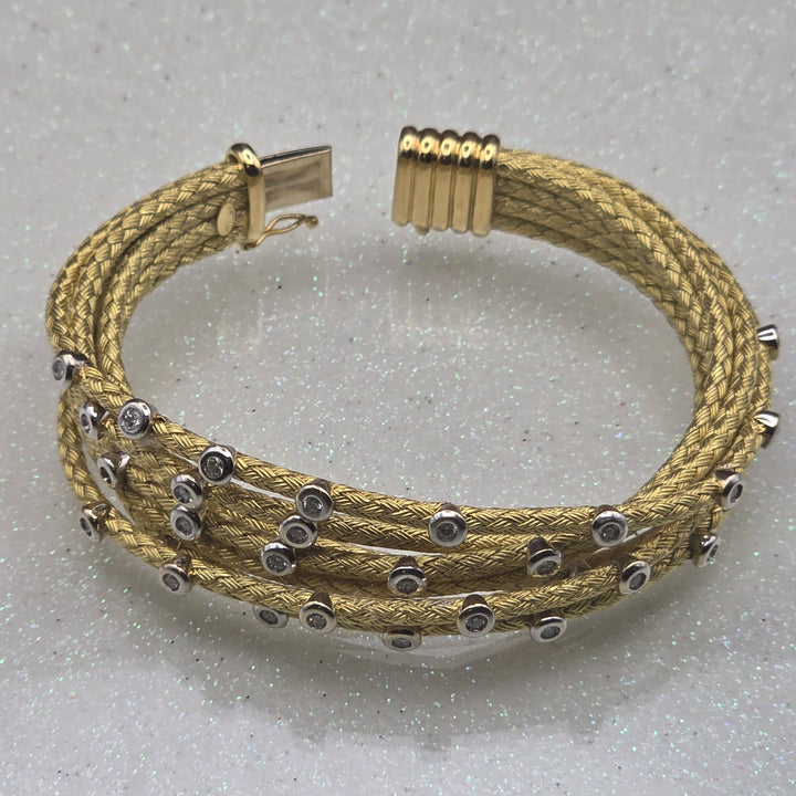 Gold & Diamond 7 Cable Statement Bracelet