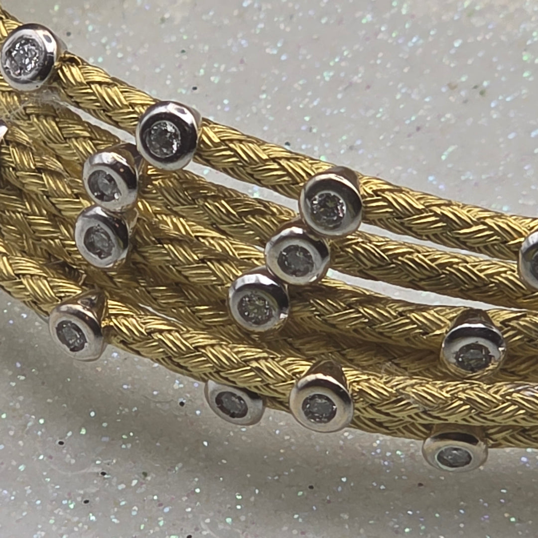 Gold & Diamond 7 Cable Statement Bracelet