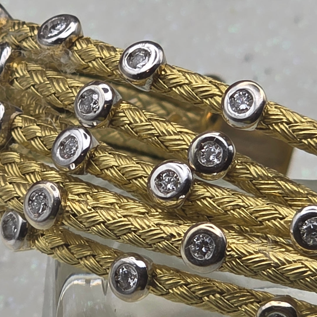 Gold & Diamond 7 Cable Statement Bracelet