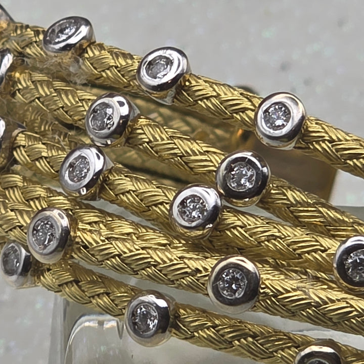 Gold & Diamond 7 Cable Statement Bracelet