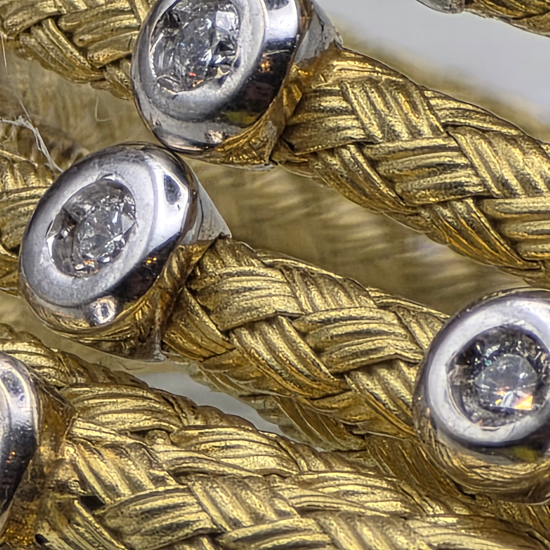 Gold & Diamond 7 Cable Statement Bracelet