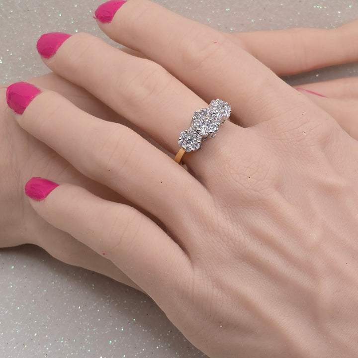 Dazzling Triple Cluster Diamond Ring