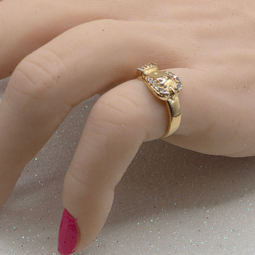Incredibly Unique Gold & Diamond Fashion Belt Ring