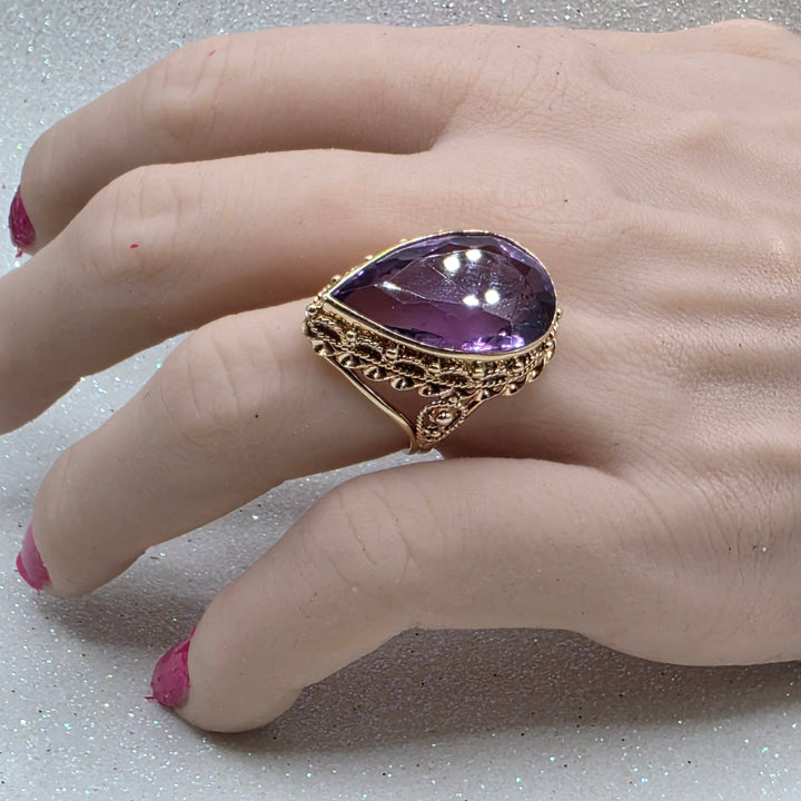 Gold, Large Amethyst Statement Ring