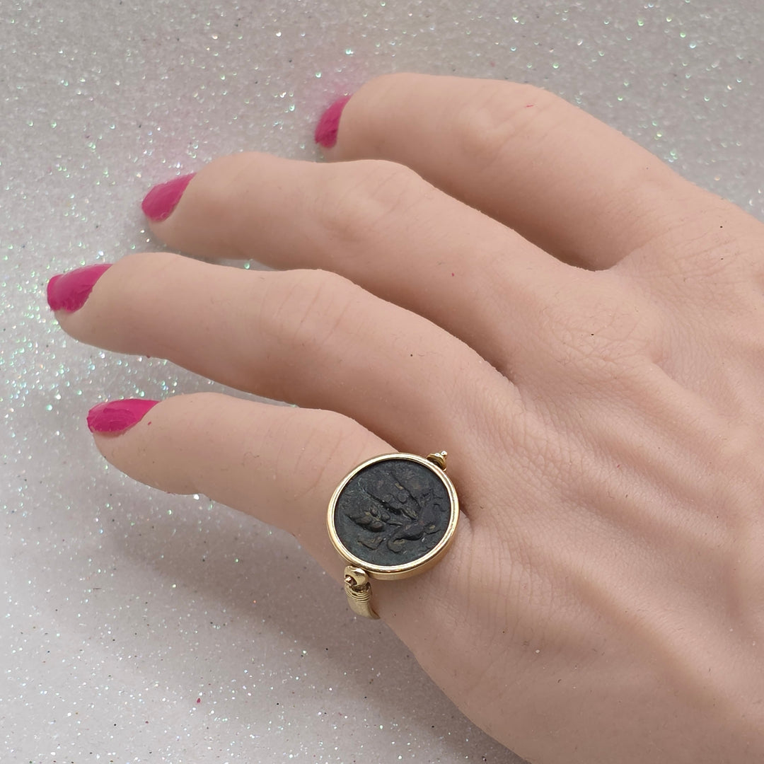 One-of-a-Kind Ancient Coin Swing Ring