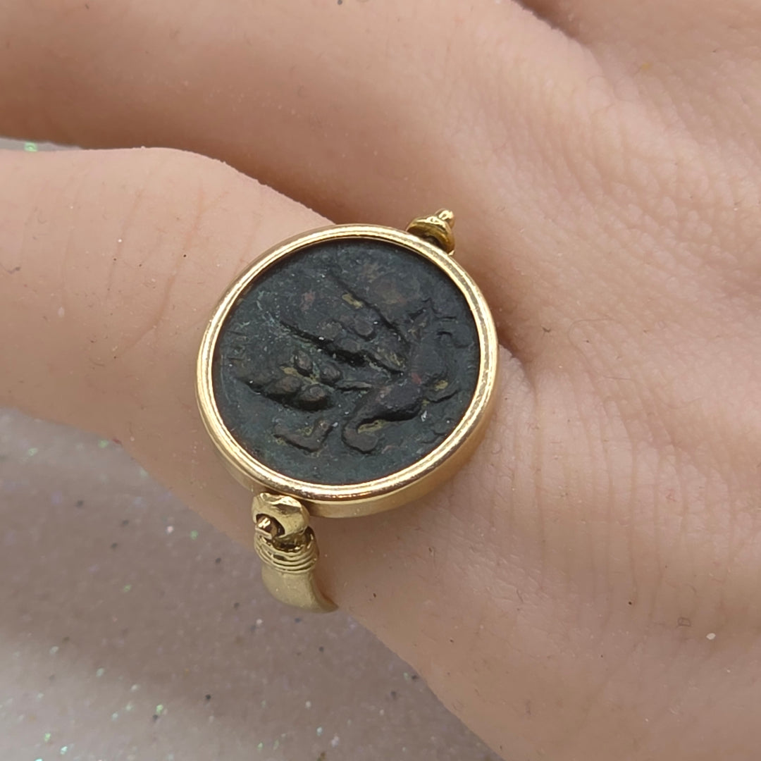 One-of-a-Kind Ancient Coin Swing Ring
