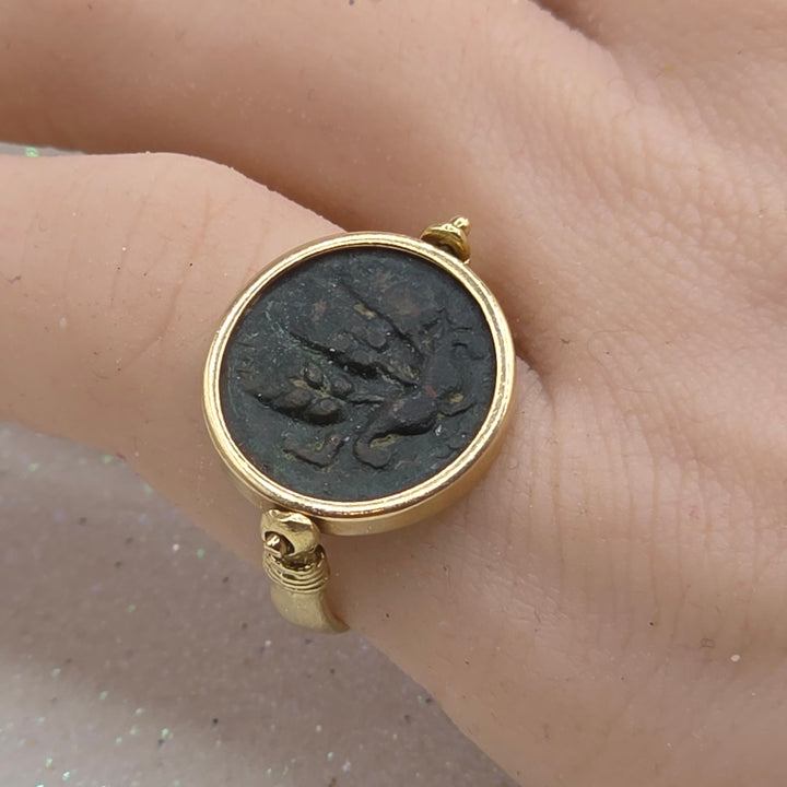 One-of-a-Kind Ancient Coin Swing Ring