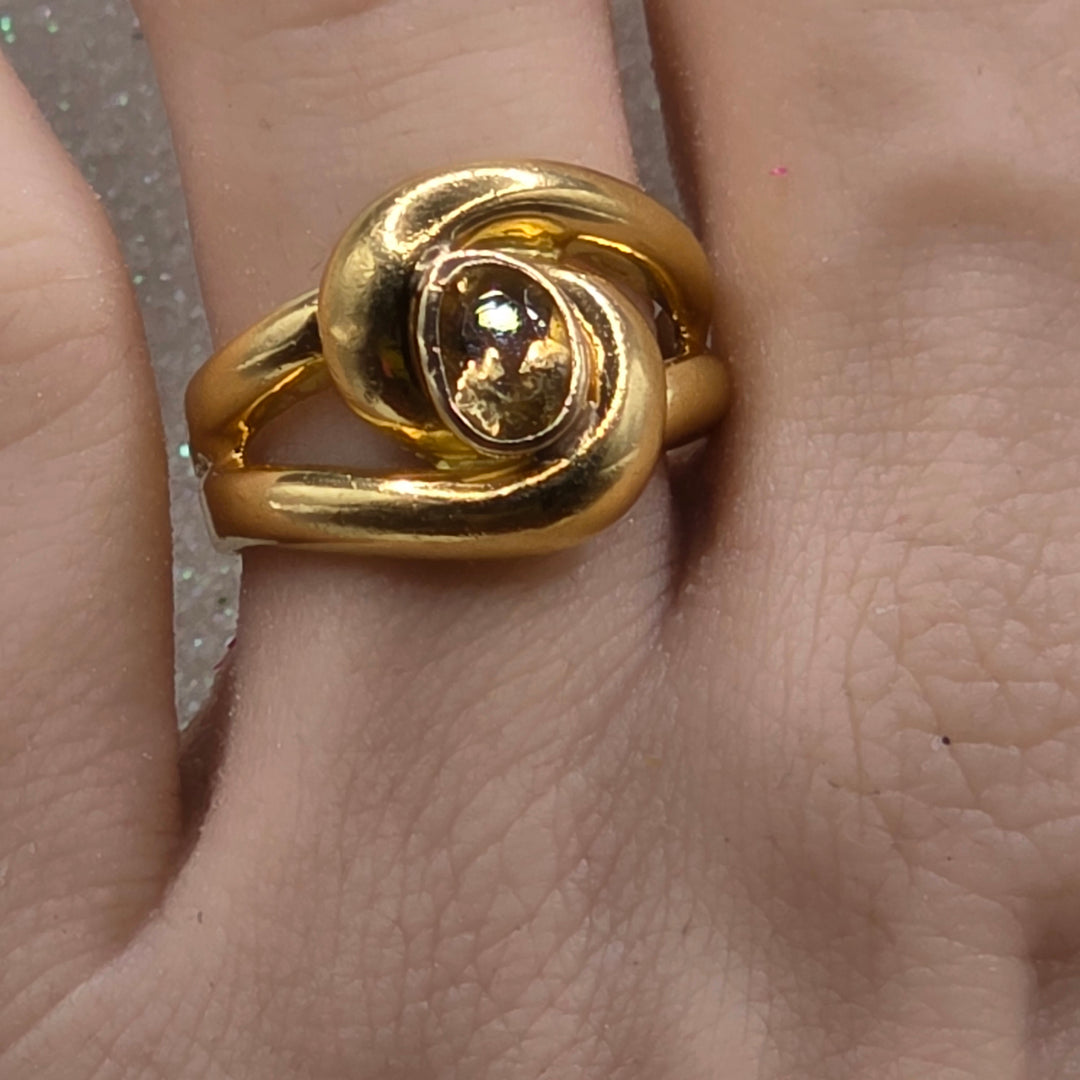 Sparkling Lt Orange Citrine Gold Ring