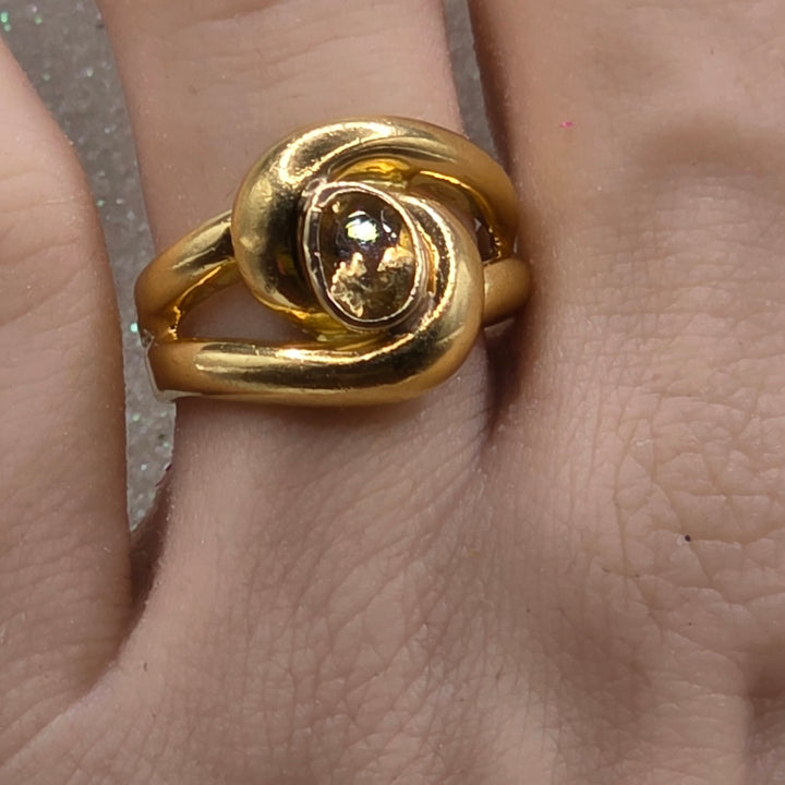 Sparkling Lt Orange Citrine Gold Ring