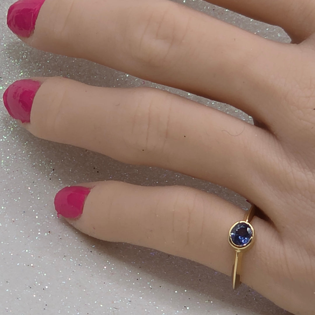 14K Gold & Solitaire Topaz Ring