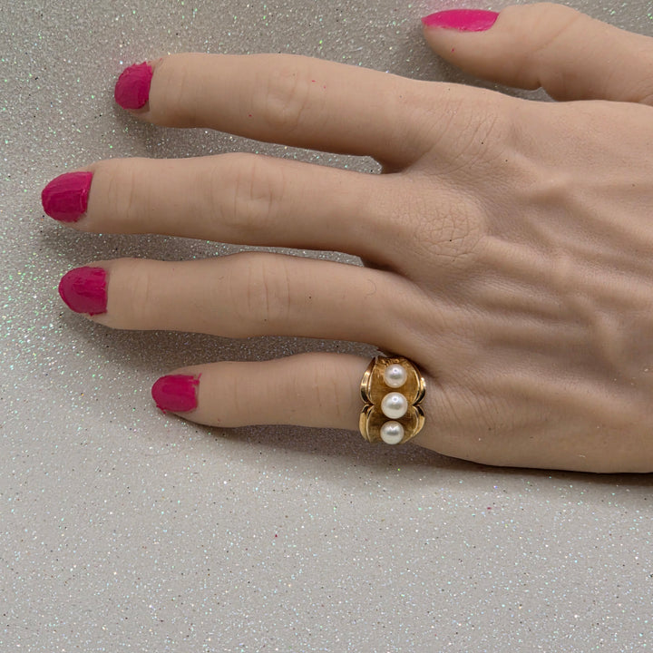 Gold & Pearl Nautical Themed Ring
