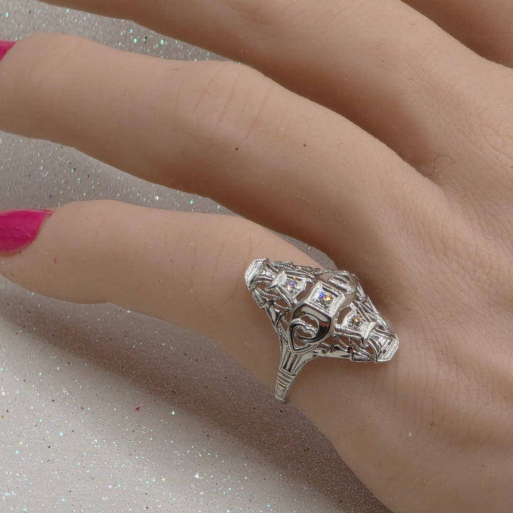 Gold & Diamond North South Statement Ring