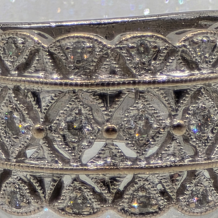 18k White Gold and Diamond Open Work Ring