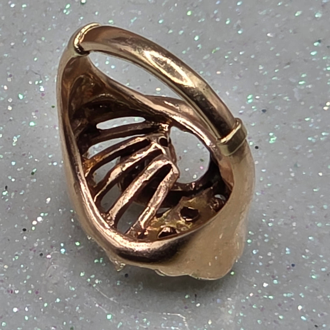 Gold, Diamond and Blue Sapphire Radiant Ring