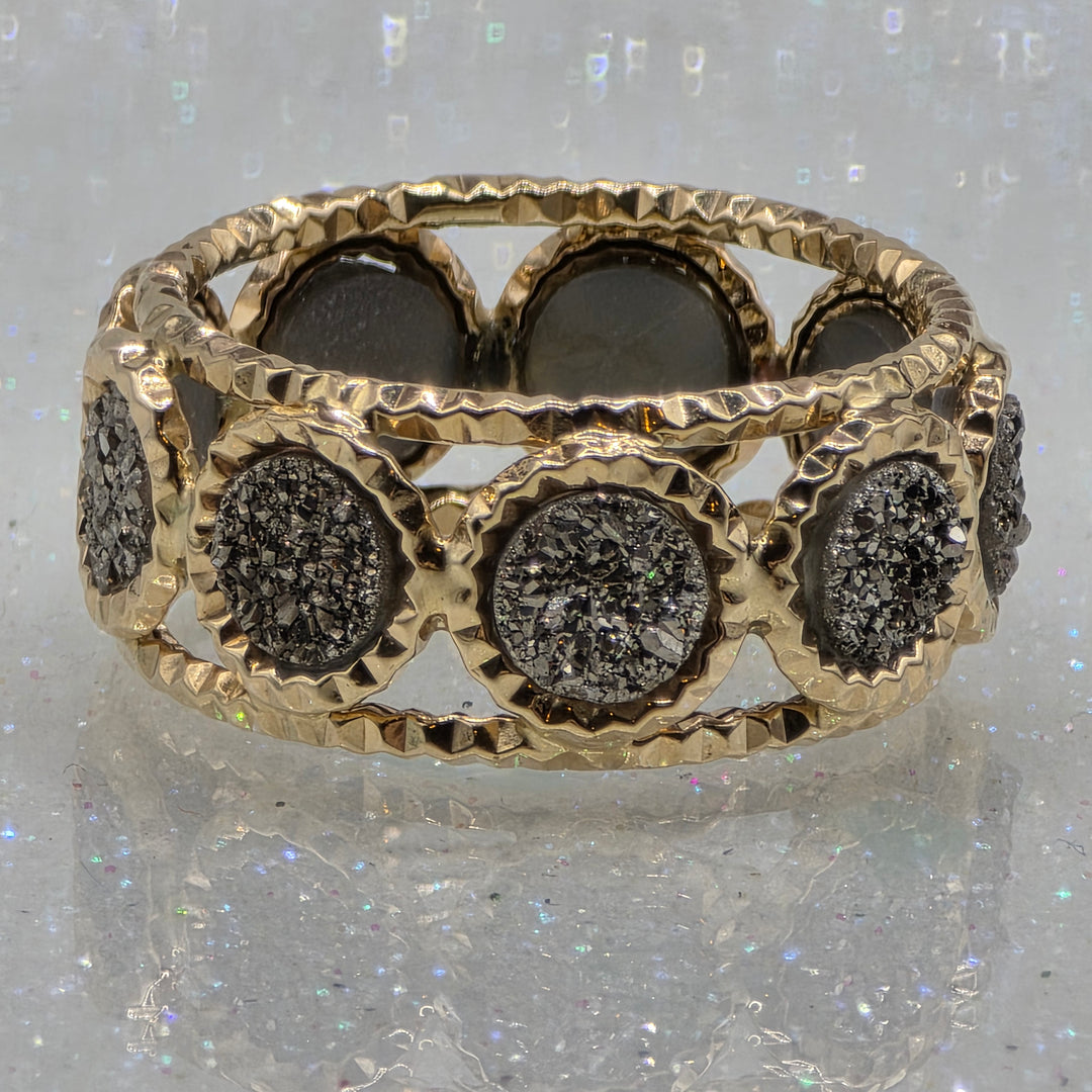Gold and Druzy Diamond Milor Statement Ring