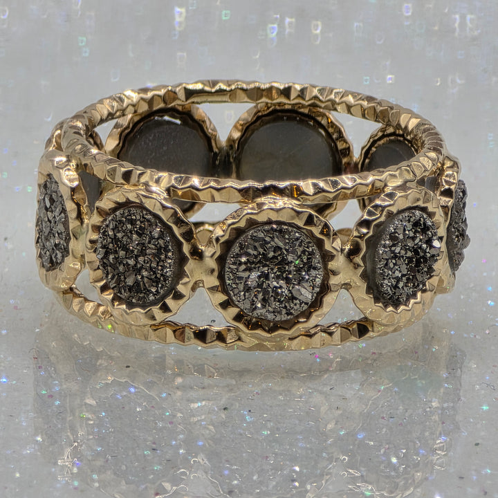 Gold and Druzy Diamond Milor Statement Ring