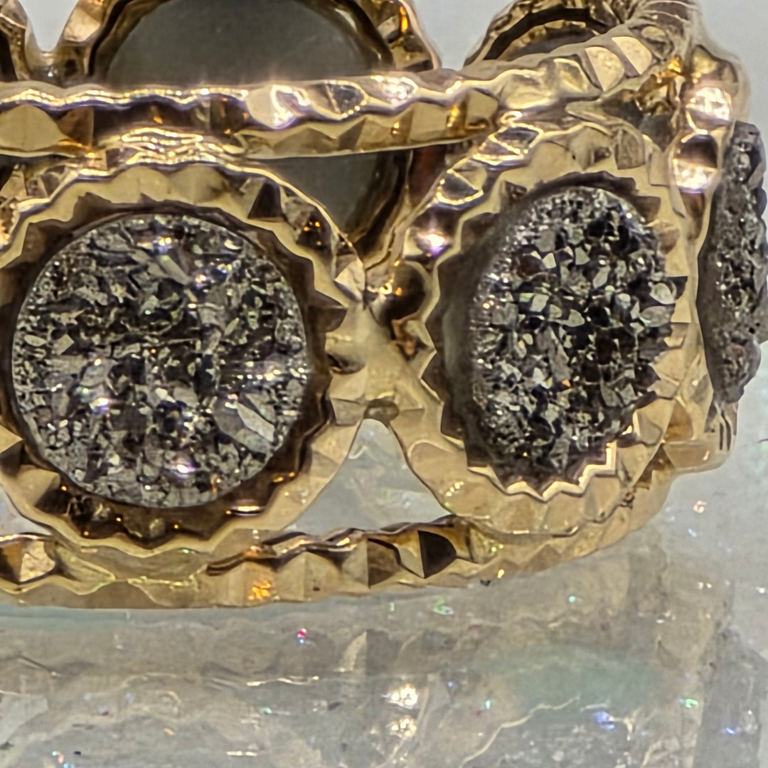 Gold and Druzy Diamond Milor Statement Ring