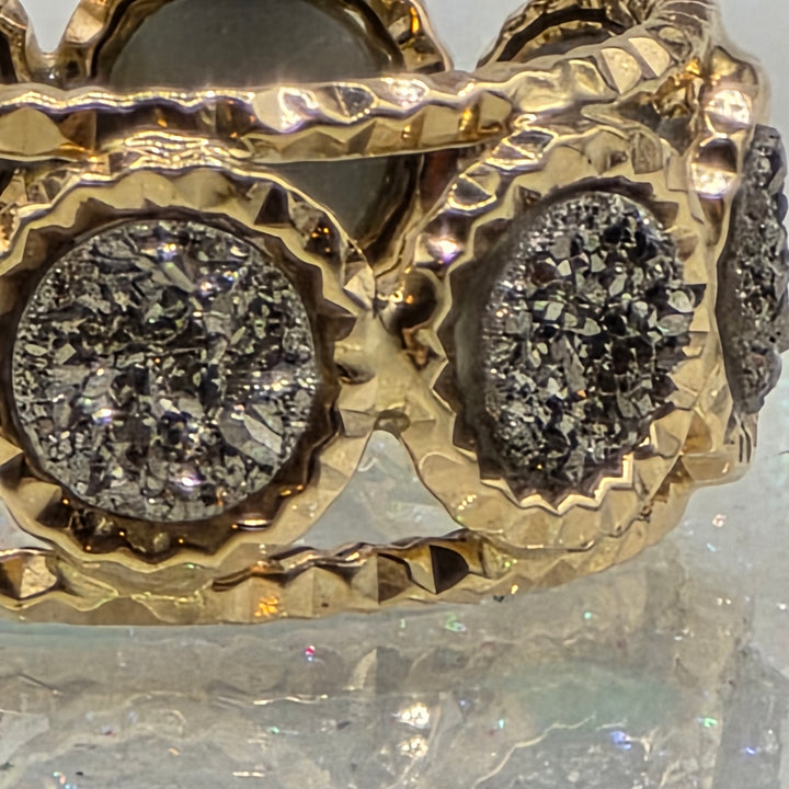 Gold and Druzy Diamond Milor Statement Ring