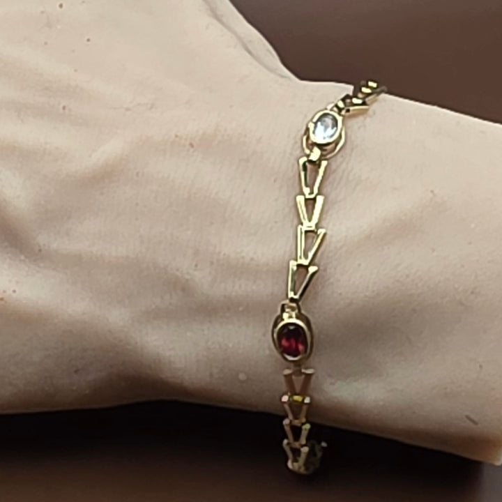 Delicate Gold Multi-Gem Bracelet