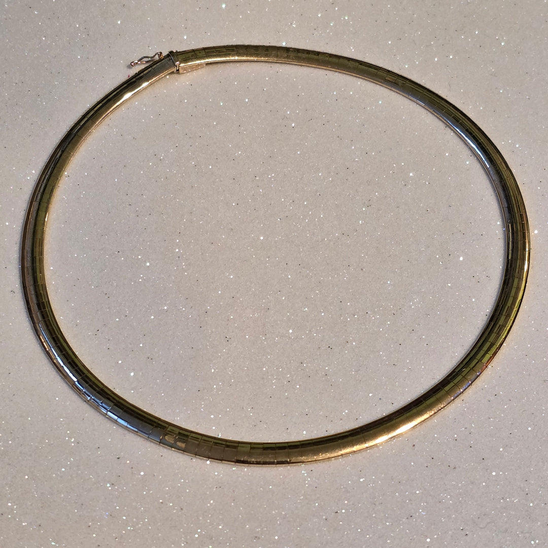 Yellow Gold Slinky Omega Link Necklace