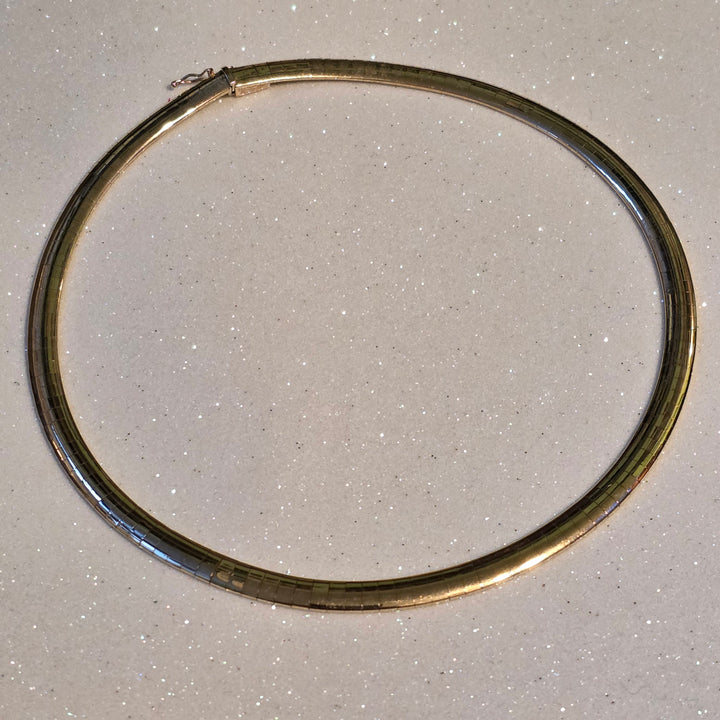 Yellow Gold Slinky Omega Link Necklace