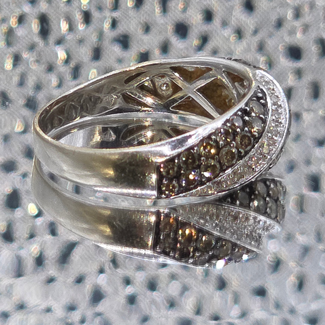 Gold & Diamond Cascading Cluster Ring