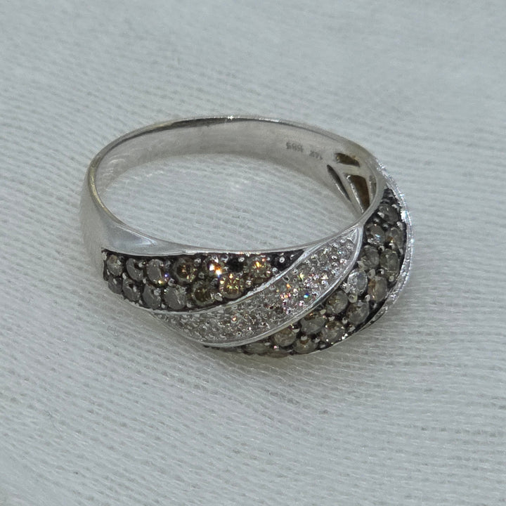 Gold & Diamond Cascading Cluster Ring