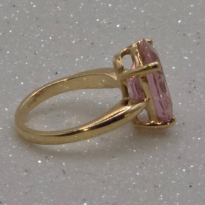 Gold & Large Solitaire Tourmaline Evening Ring