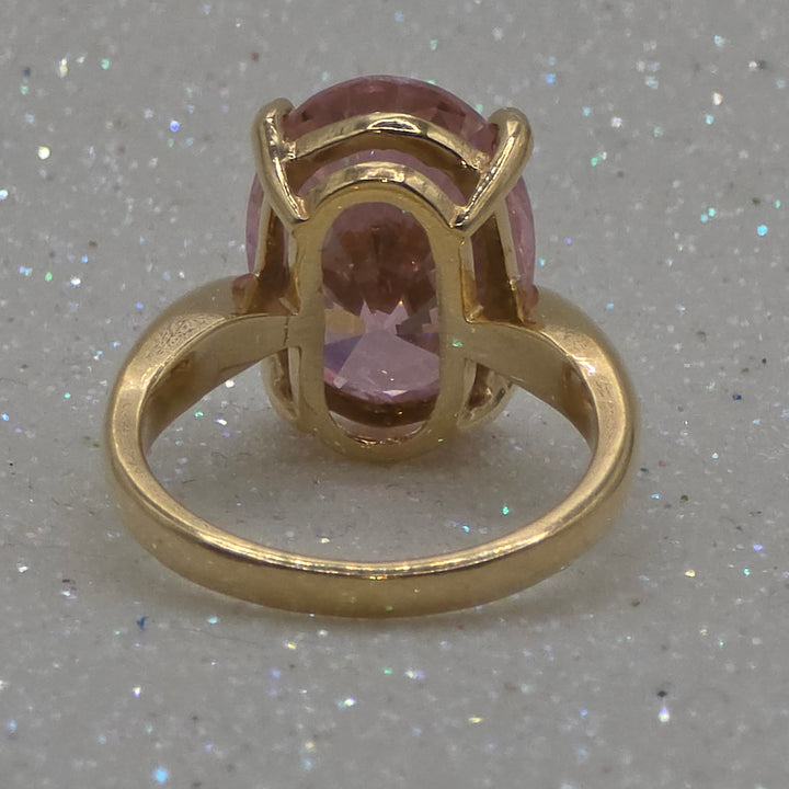 Gold & Large Solitaire Tourmaline Evening Ring
