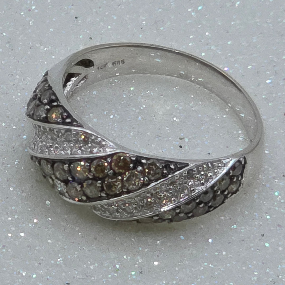Gold & Diamond Cascading Cluster Ring