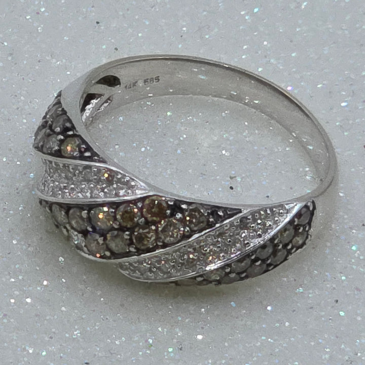 Gold & Diamond Cascading Cluster Ring