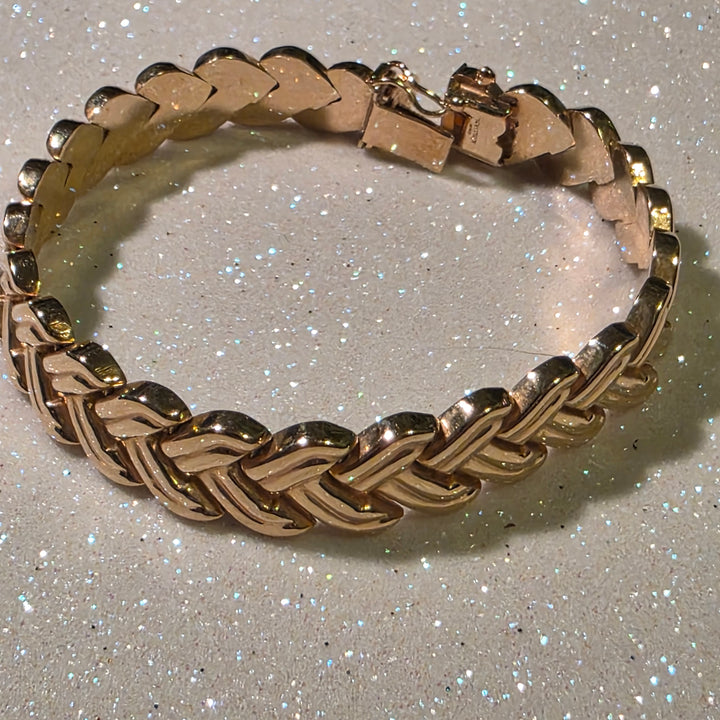 Gold Heavy Double Braid Necklace and Bracelet Set