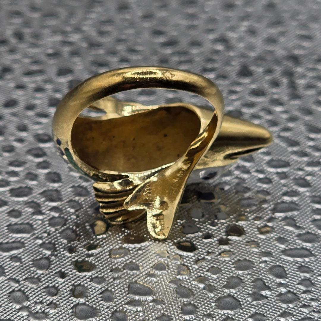 Gold & Colorful Enamel Dolphin Ring