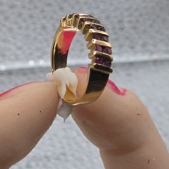 Gold & Ruby Channel Set Ring