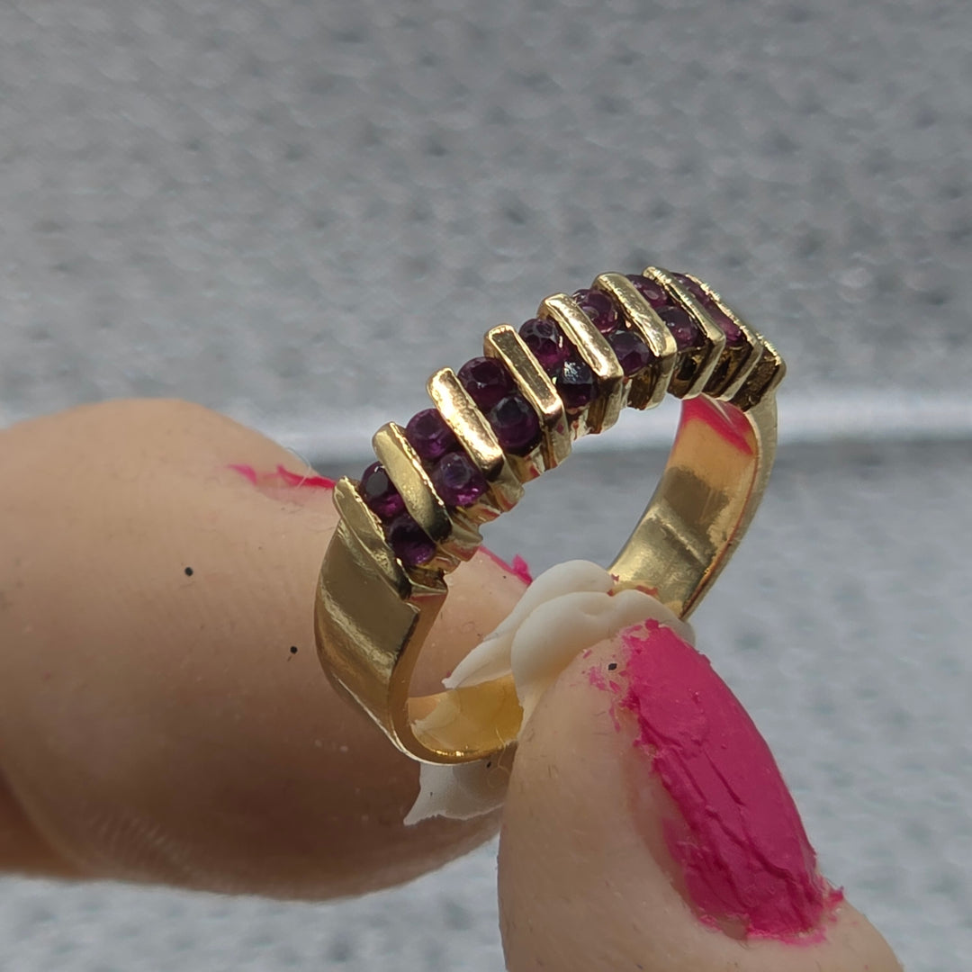 Gold & Ruby Channel Set Ring