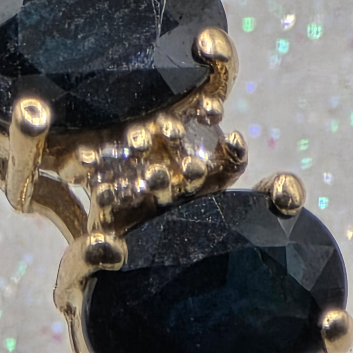 Gold, Diamond and Deep Blue Sapphire Ring