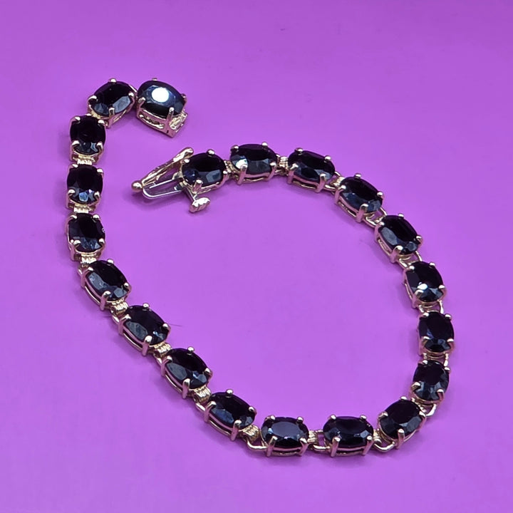 Gold & Black Tanzanite Tennis Bracelet